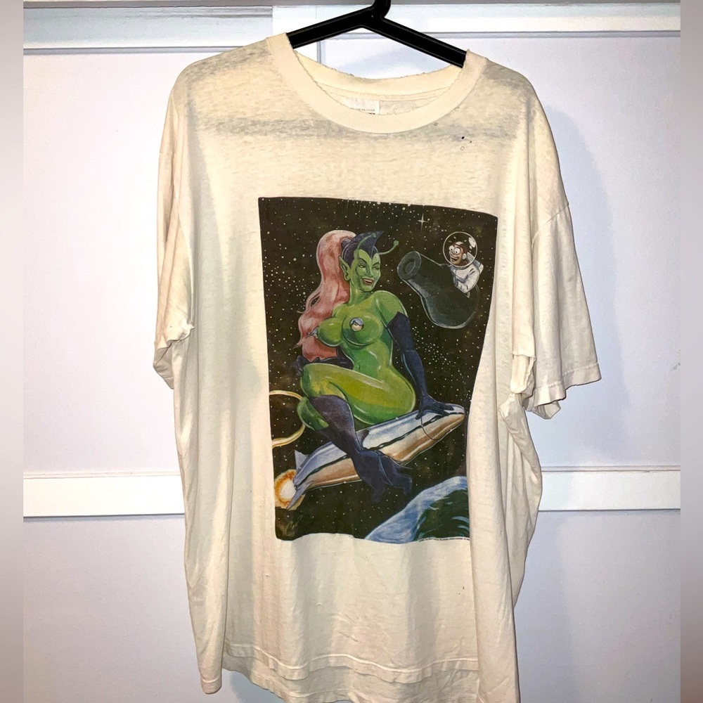 Vintage Butthole Surfers concert T-shirt art by Coop. Very rare size x large.
